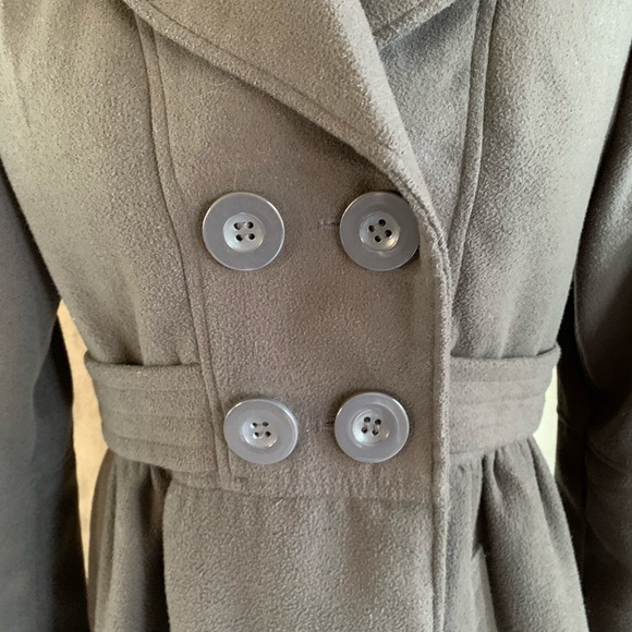 Pea Coat Wool Blend Double Breasted Long CI SONO L - Picture 3 of 16